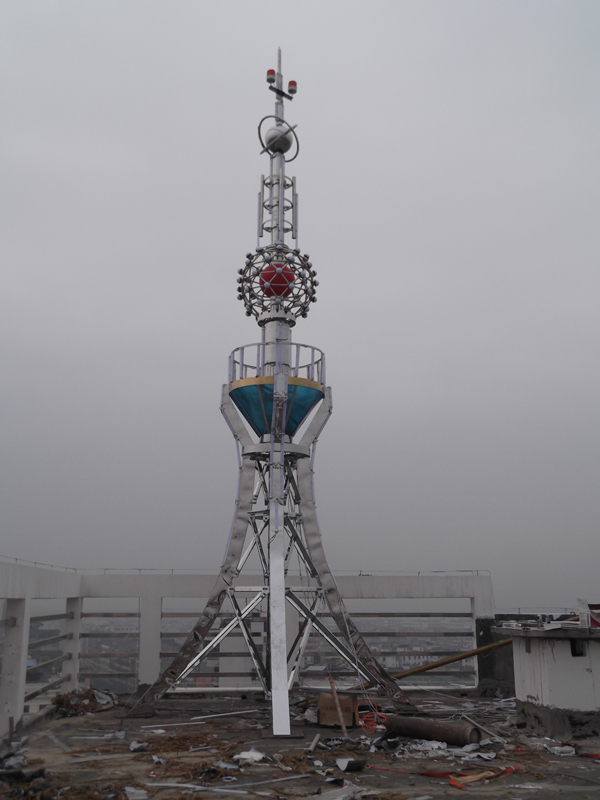 信丰公司设计不锈钢通信装饰塔制作安装