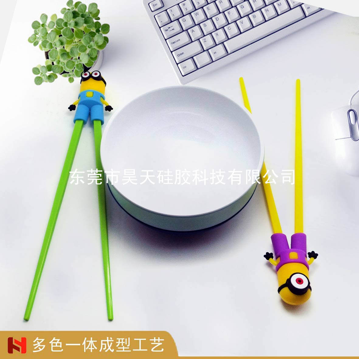 创意儿童卡通筷子学习筷子公仔筷子硅胶筷子头餐具厂家定制