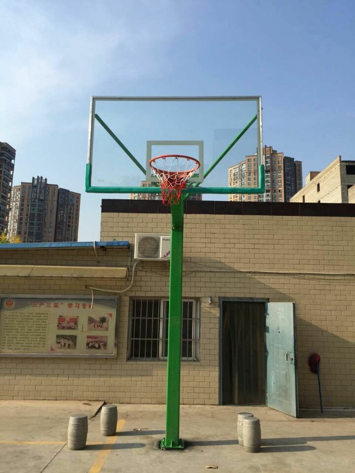 厂家直销篮球架 地埋方管篮球架 室外固定单臂篮球架 立式休闲篮球架