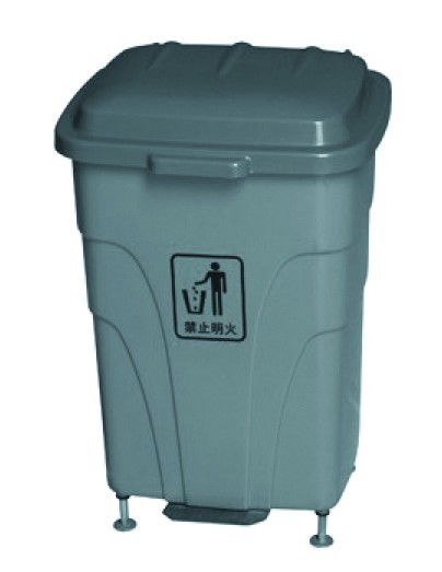 武汉优质全新料金属脚踏垃圾桶 70L金属脚踏灰色垃圾桶
