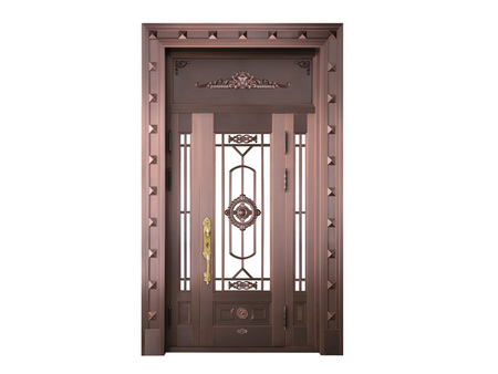 别墅铜门生产商_大量出售高性价铜艺玻璃门