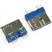 Micro usb 3.0 B型10PIN公头180度夹板直插头