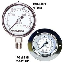 OMEGA PGM系列 不锈钢工业压力计