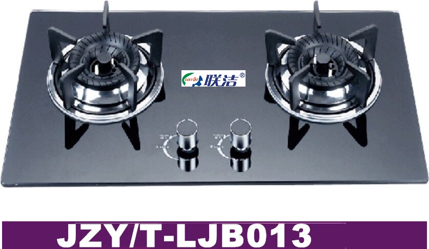 中山联洁牌钢化玻璃面板双嵌入式双眼灶具型号JZY/T-LJB013