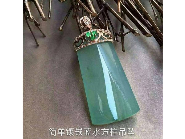 肇庆地区销量大的镶嵌蓝水方柱吊坠，宝石吊坠厂家