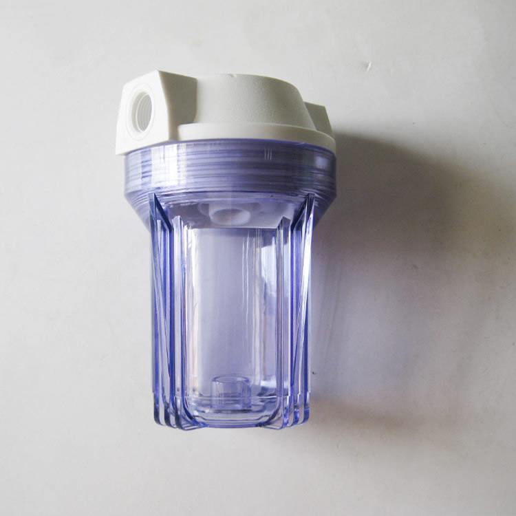 民泉厂家批发 5寸透明滤筒 2分/4分口滤瓶 净水器纯水机滤筒滤瓶 前置滤瓶