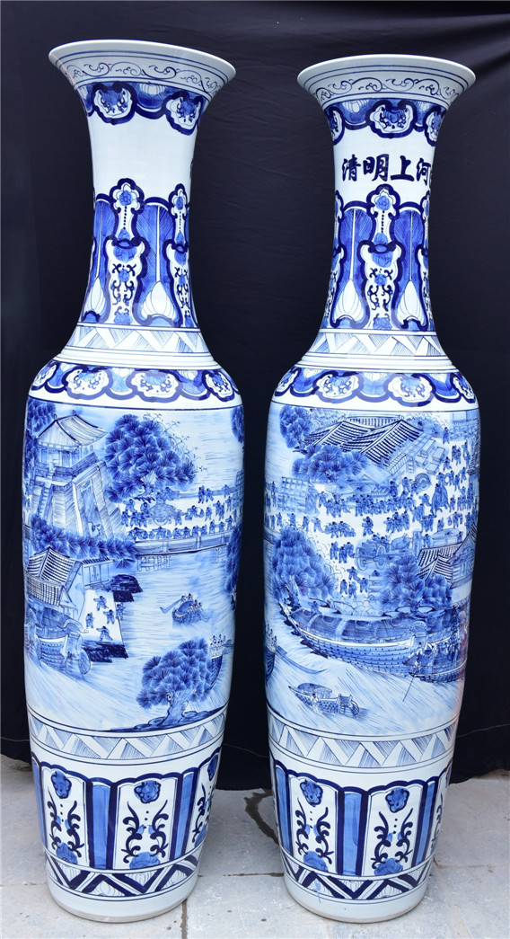 景德镇青花瓷1米8大花瓶价格