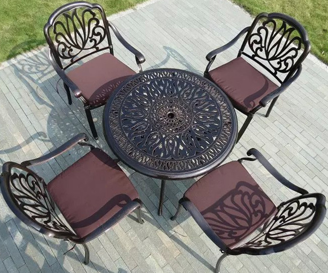 舒纳和户外家具厂供应户外结实耐用铸铝桌椅