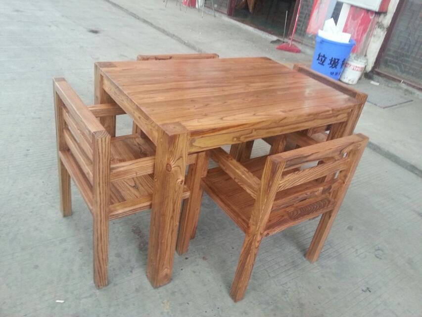老榆木餐桌全实木餐桌椅老榆木家具仿古家具韩式家具实木餐桌组合