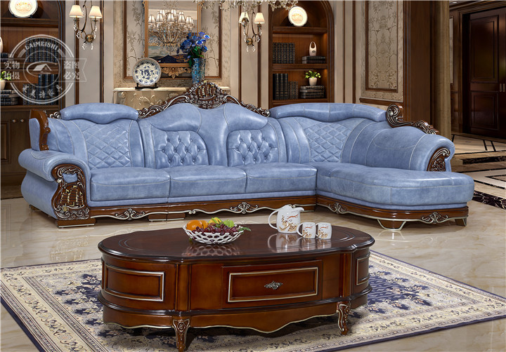 莱美诗沙发708#欧式进口皮沙发客厅组合简约现代皮艺转角小户型沙发 定制沙发