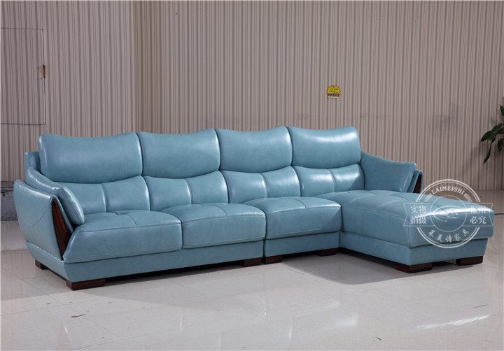 莱美诗沙发805#简约现代客厅真皮沙发组合 L型皮艺小户型皮艺转角沙发订制