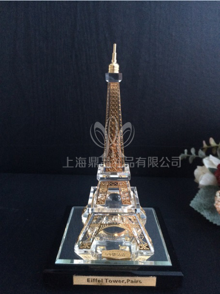 马来西亚双子塔水晶模型 世界着名建筑 商务礼品 水晶镶金工艺品定制