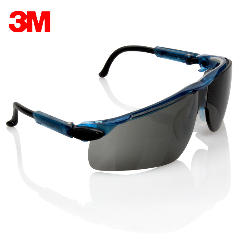 3M12283时尚舒适防护眼镜防紫外线抗冲击护目防雾防刮擦墨镜