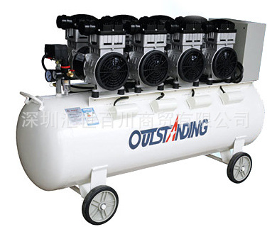 奥突斯OTS-1100*4-160L静音无油空压机4400W大型工厂气泵压缩机