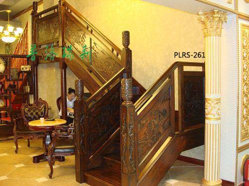 东莞普洛瑞斯中式风格实木楼梯 p261