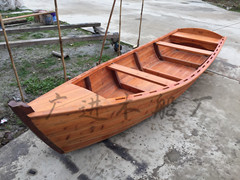 欧式木船手划船公园景观船一头尖木船
