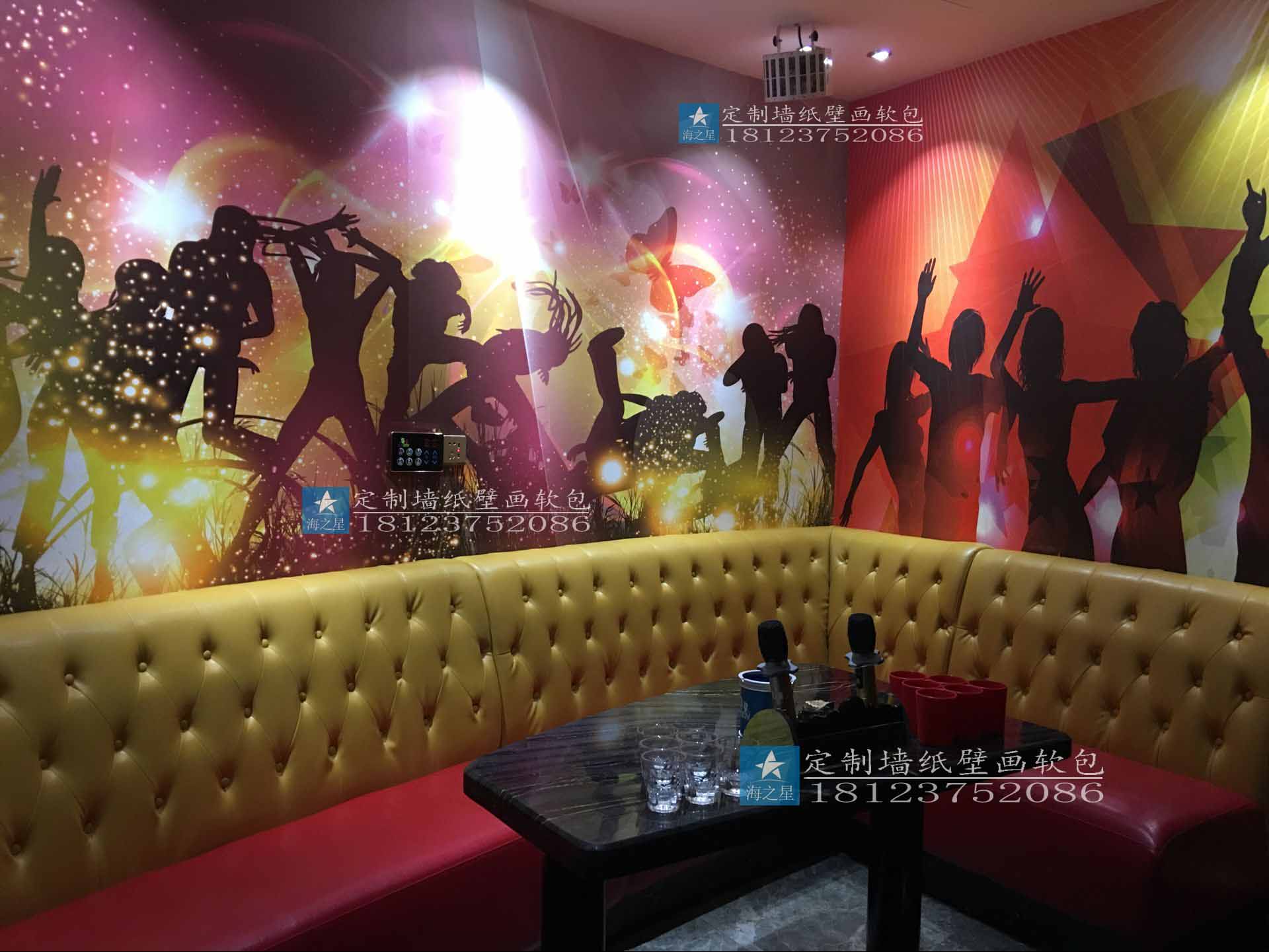 KTV装修壁纸 酒吧复古3D无缝壁画 音乐动感时尚墙纸壁画