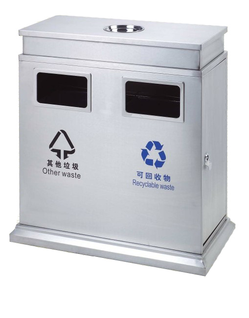 肇庆垃圾桶 A-161A不锈钢分类垃圾桶生产厂家麦穗