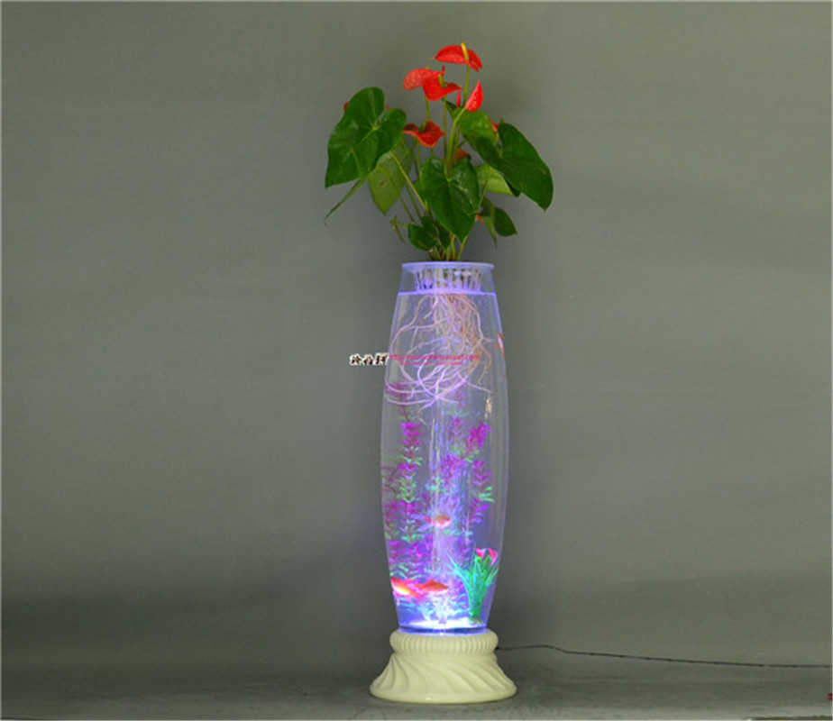 供应**灯光氧气花瓶/水培花卉花盆/新型灯光氧气花瓶