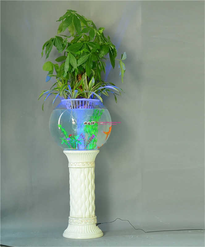 供应水培花鱼缸水/新型水培花陶瓷花瓶/氧气灯光玻璃瓶