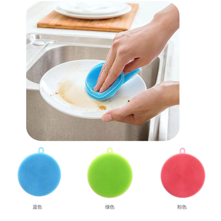 厂家直销多功能硅胶锅刷子 果蔬清洁刷 食品级硅胶双面洗碗刷