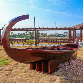 定制 刚朵拉欧式木船酒店公园装饰道具船景观船摄影船工艺木船厂家直销
