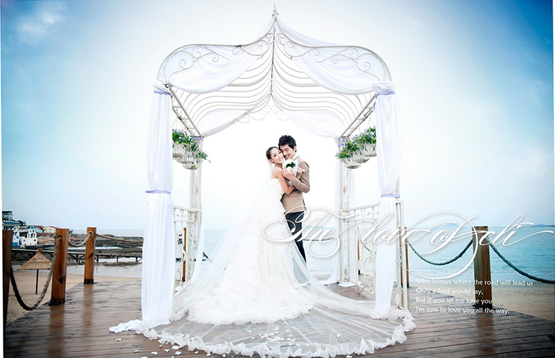 爱菲尔旅拍海景蜜月青岛婚纱摄影韩式欧式个性婚纱照婚纱套系团购