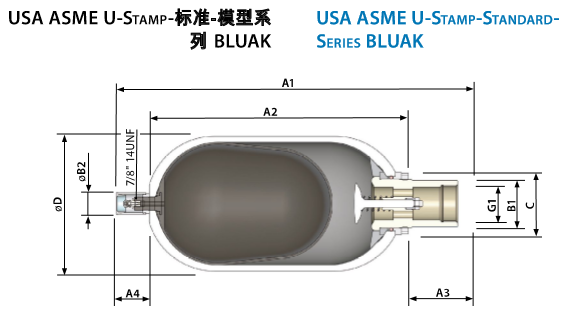 罗特USA ASME标准系列皮囊式蓄能器