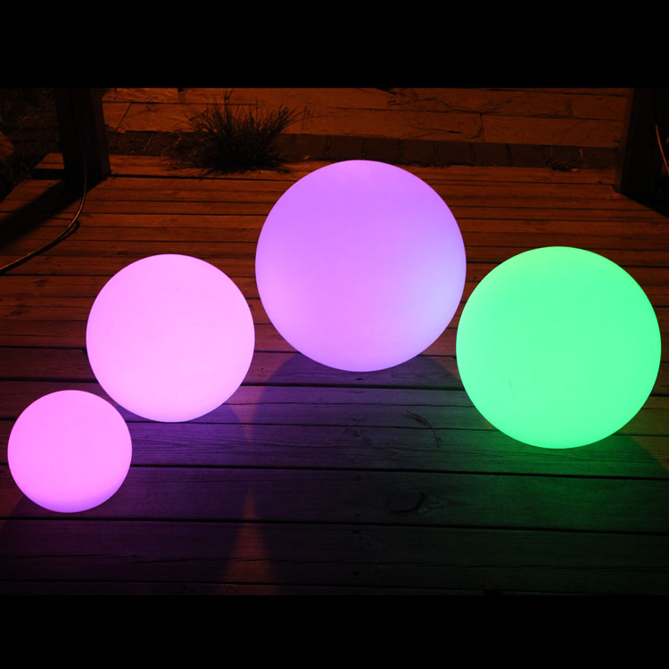 加炫 LED七彩发光圆球 防水充电户外发光球 庭院装饰草坪灯 50cm