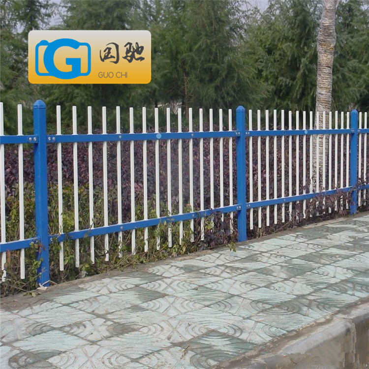 锌钢护栏厂家供应三横梁锌钢围墙护栏河道边安全防护围栏