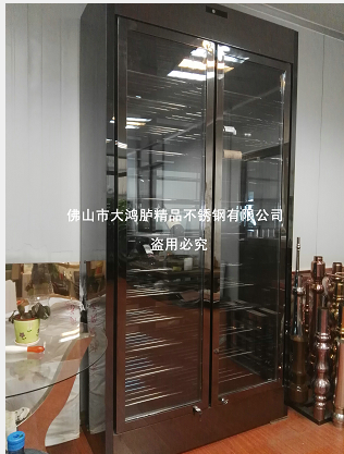 不锈钢黑钛红酒展示柜 广东佛山酒柜加工厂