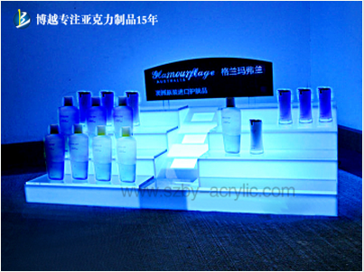 亚克力LED发光化妆品展示架定制厂家