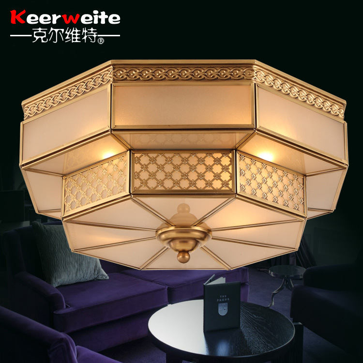 全铜客厅水晶吸顶灯欧式圆形大气吸顶灯美式Led现代简约一件代发