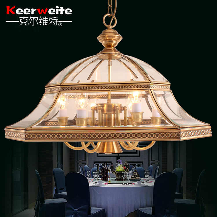 全铜灯欧式小吊灯简约纯铜餐厅简铜灯美过道美式餐吊灯焊锡灯