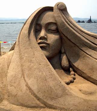 大型景观沙滩沙雕雕塑 海边抽象雕塑 圆雕塑 浮雕铜浮雕
