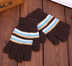 2015加厚保暖小童可爱卡通针织儿童五指手套 冬季条纹手套