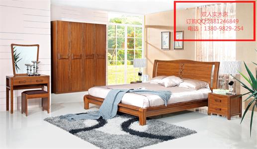 经典之作中式纯实木双人床 乌金木现代中式1.8米实木大床
