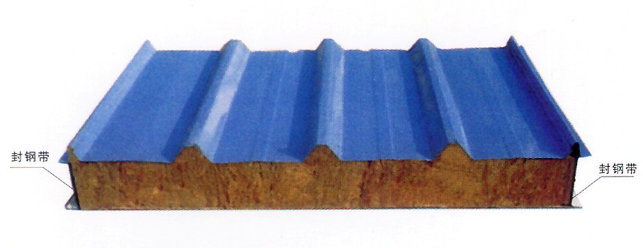 广东佛山钢构屋面材料铝合金夹心岩棉瓦1050型天蓝