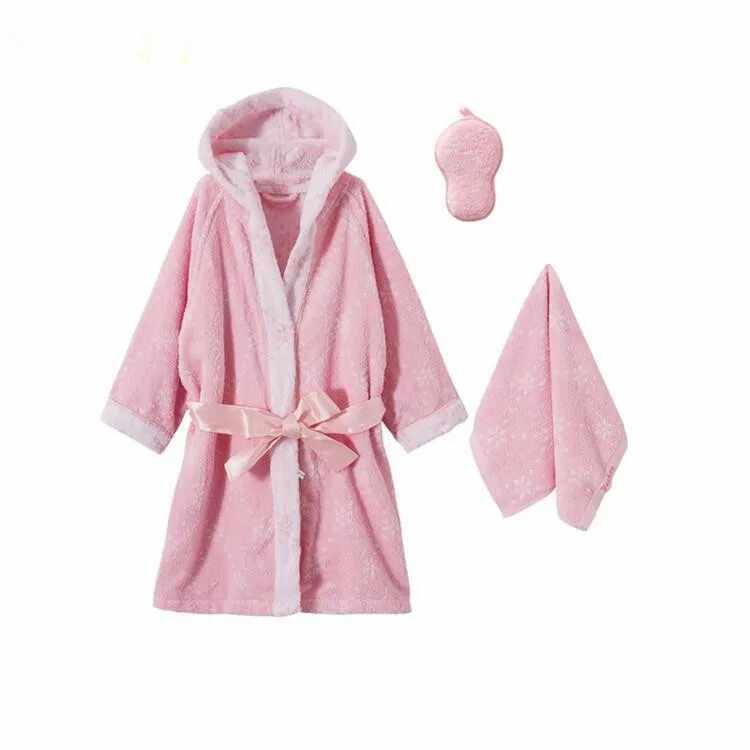 毛巾布亲肤婴幼儿浴袍三件套
