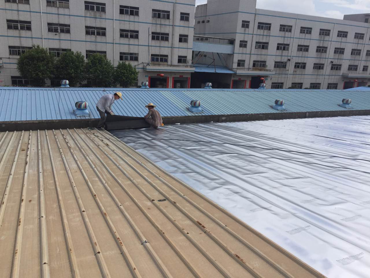 江门市彩瓦屋顶隔热膜 铁皮钢结构厂房防水隔热材料