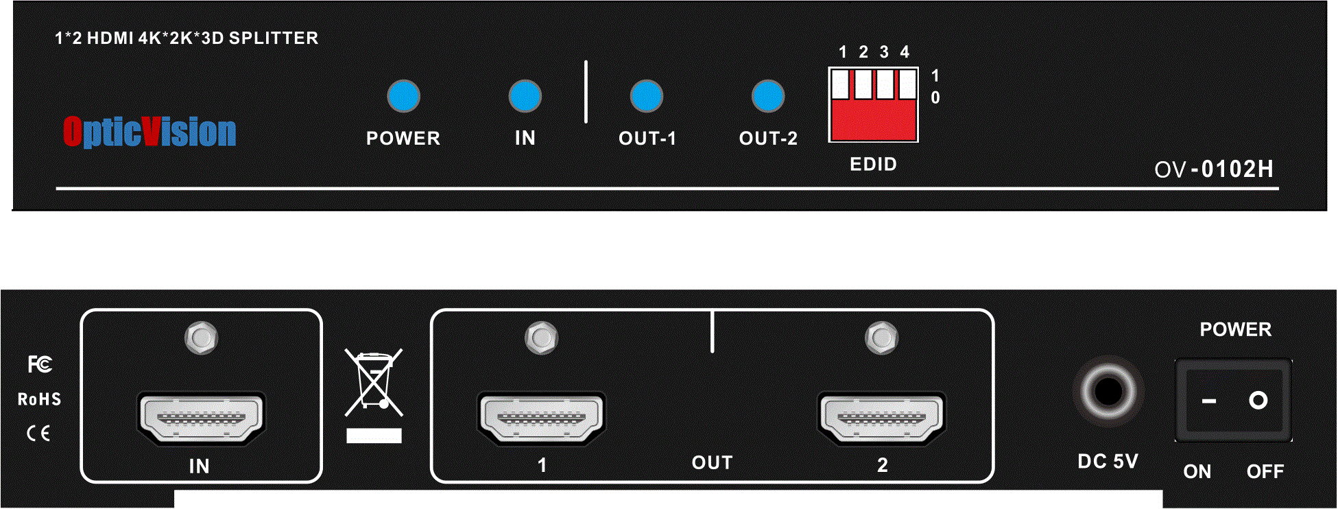 OV-0102H是一款高清HDMI分配器