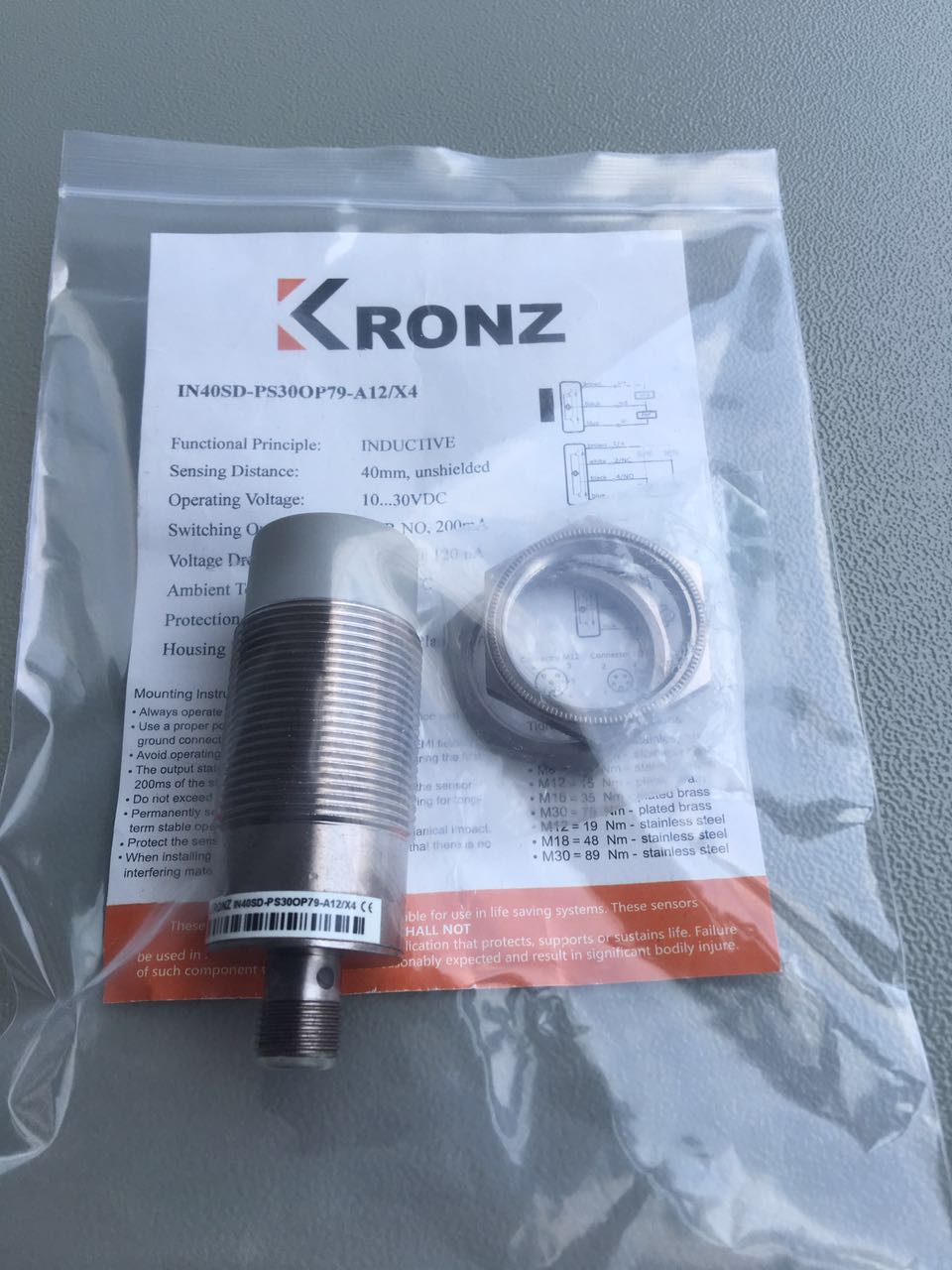 kronz 德国 传感器 IN40SD-PS30OP79-A12/X4