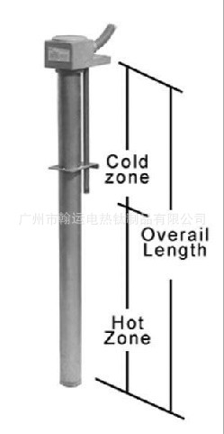 广州翰运低浓度酸性液体加温单管T型系列钛电加热器