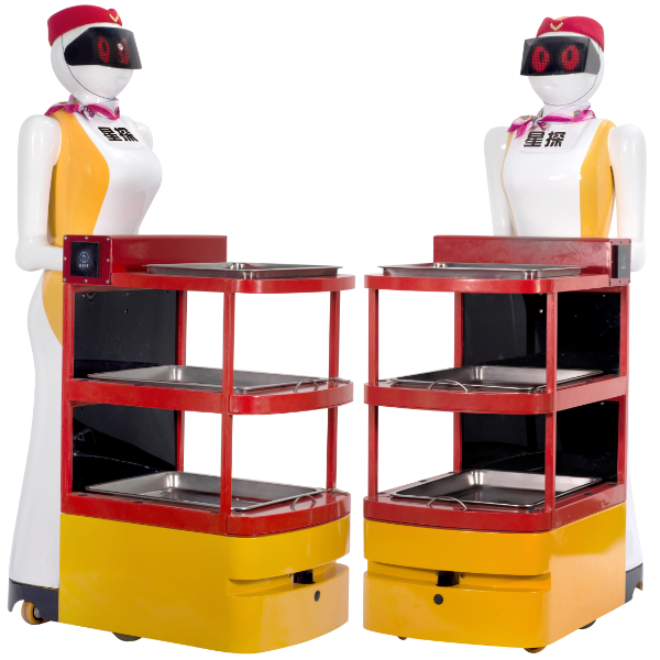 星探空姐型智能餐厅传菜送餐机器人服务员