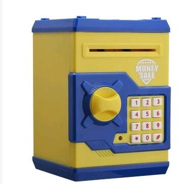 儿童密码箱储蓄罐 玩具保险柜箱存钱罐存取款机自动吸纸迷你ATM机