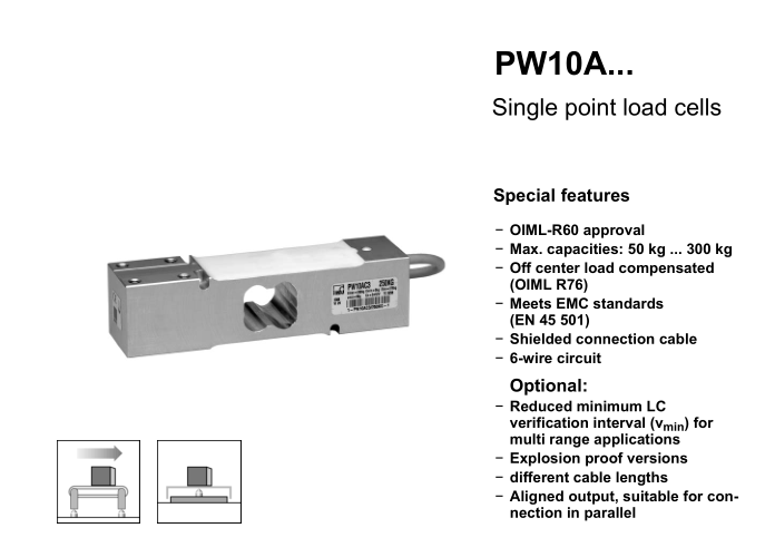 德国HBM称重传感器PW10AC3/100KG现货供应一个起订量大月结