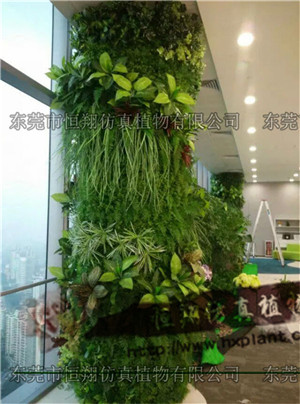 室内植物墙布景，人造塑料假植物墙装饰，仿真植物布景工程
