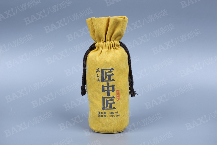 郑州酒袋定做 环保绒布袋抽绳袋设计制作