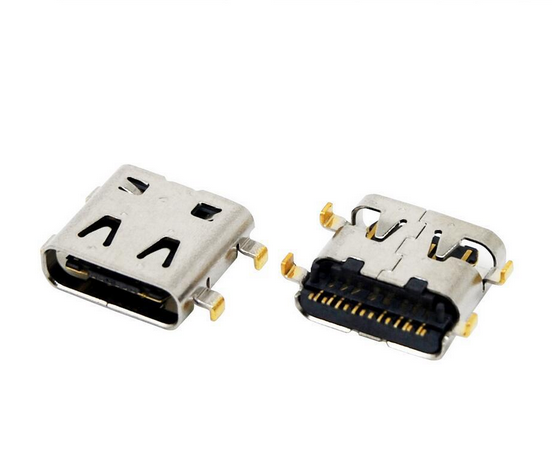 USB 3.1TYPE-C沉板母座90度4脚插板单排SMT针16PIN带定位柱