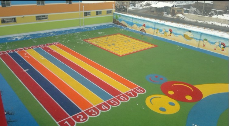 石家庄幼儿园塑胶地面建设 幼儿园建设 EPDM颗粒地面 防滑 弹性好 耐磨 奥康体育